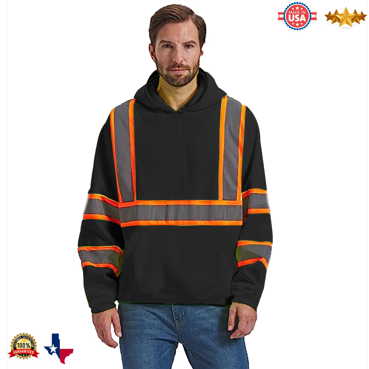 Radyan High Visibility T Shirt Ropa De Trabajo Long Sleeve Safety Construction Work Reflective Shirts with Hood. Best Gift For Workers