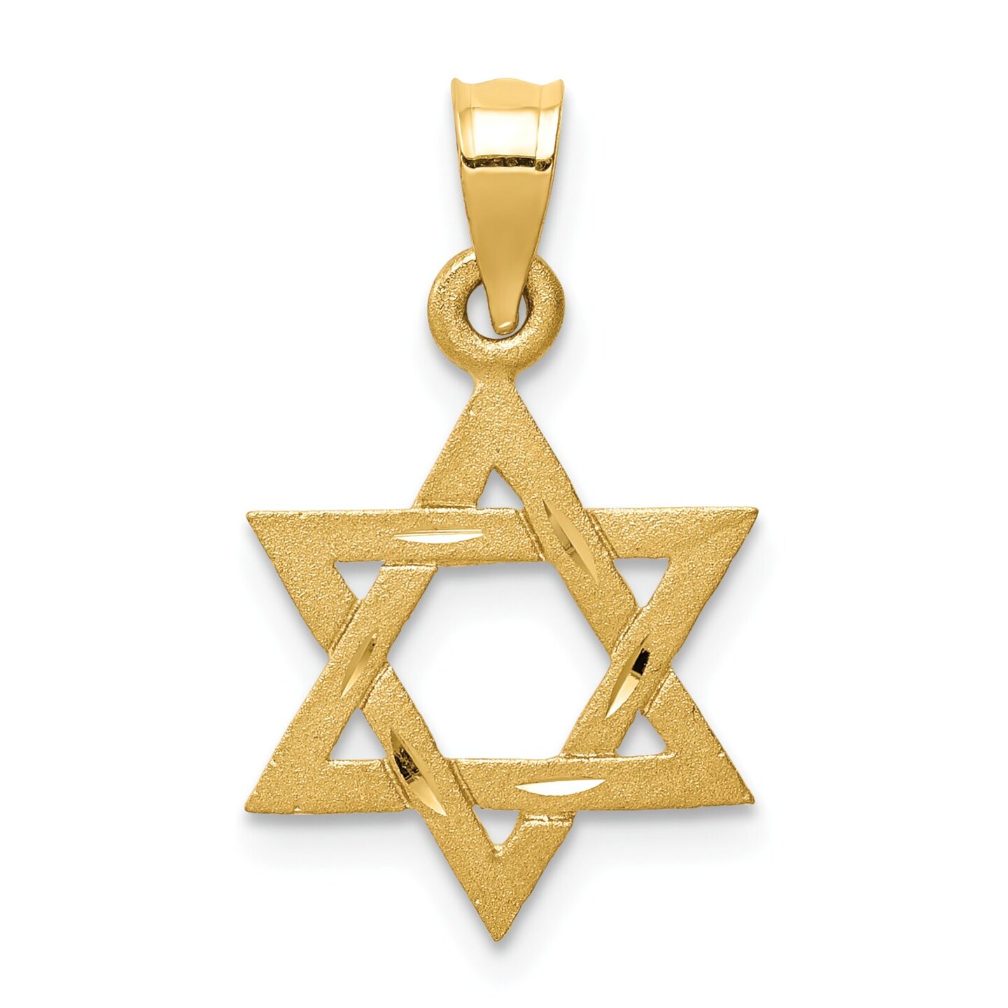 14K Yellow Gold Star of David Charm FindingKing Jewerly 21mm x 13mm