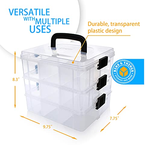 Bins & Things Stackable Storage Container with 18 Adjustable Compartments -  Clear - Sewing Box & Craft Storage / Craft Organizers and Storage - Bead  Organizer Box / Art and Crafting Supply