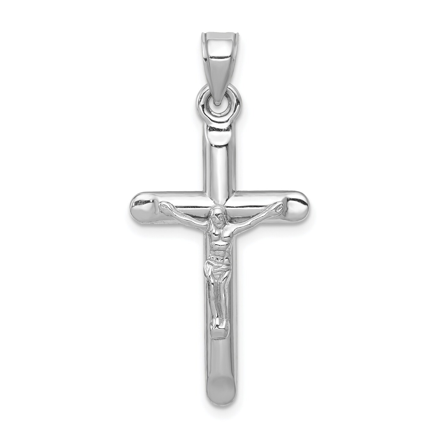 14K Yellow Gold Hollow Crucifix Pendant Jewelry 29.3mm x 13.5mm