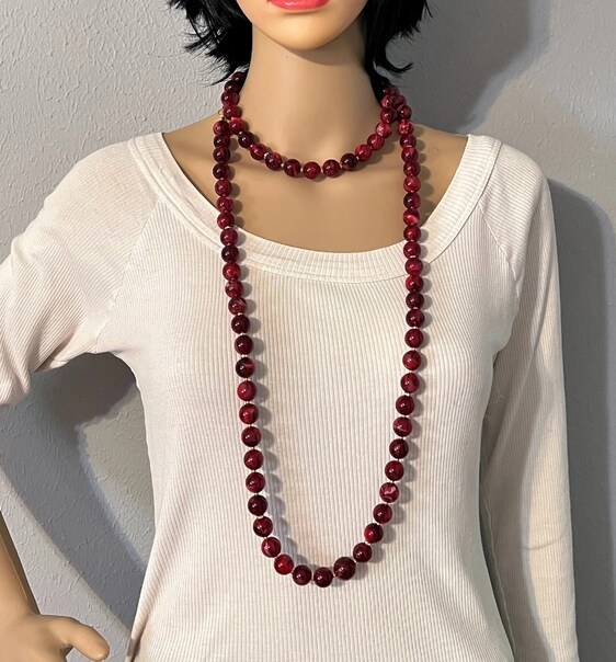 Handmade Chunky Bubble Gum Beaded Necklace Red White Green –  TheDepot.LakeviewOhio