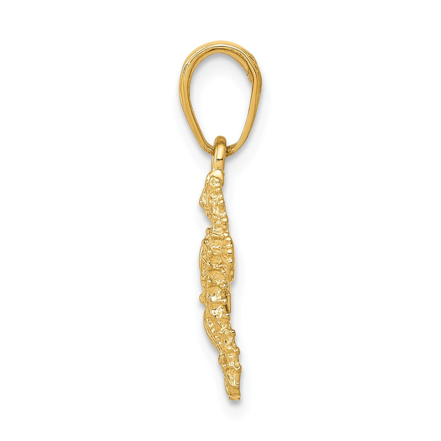 14K Gold Seahorse &#x26; Starfish Pendant Jewelry 20.5mm x 11.6mm