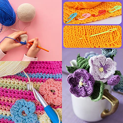 Katech Crochet Hooks Kit with Case, 85-Piece Crochet Hooks Set, Ergonomic Croche