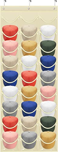 Hat Rack 27 Pockets - Hat Organizer For Baseball Cap - Hat Racks For Baseball  Caps Hat Holder Hanging Over The Door Closet, Hat Storage With Large Clear  Pockets & 3 Hooks
