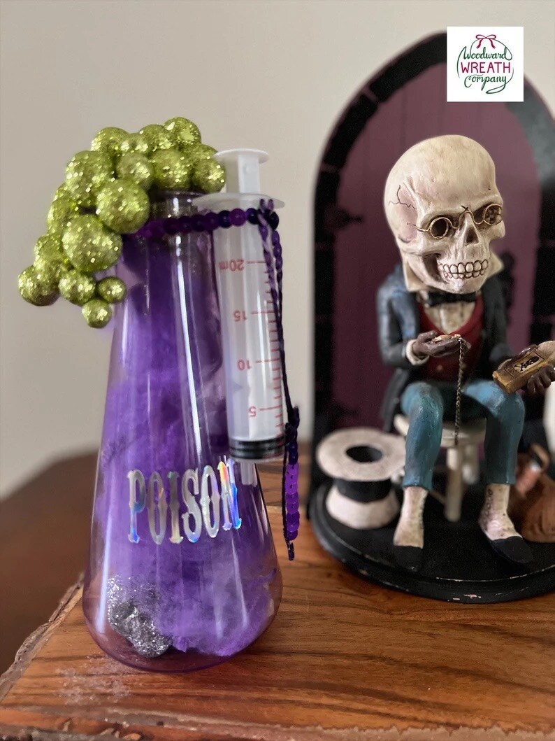 Poison Beakers, Bubbling Beaker, Halloween Poison Decor, Halloween Laboratory, Mad Scientist Decor, Witch Poison, Creepy Laboratory product 7