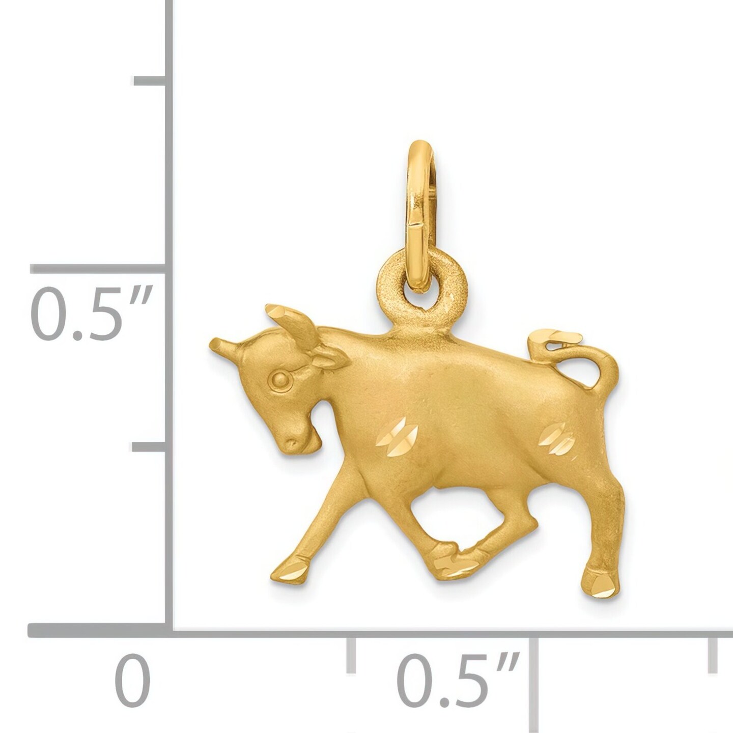 14K Gold Taurus Zodiac Charm Jewelry FindingKing 15mm x 14mm