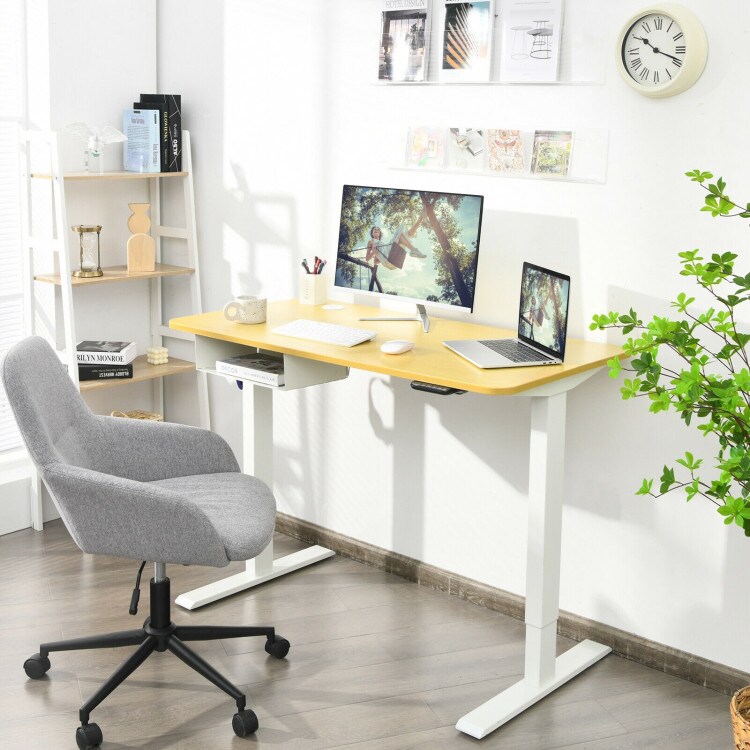 48 Inches Electric Standing Height Adjustable Computer Desk with USB Port and Cable Management tray
