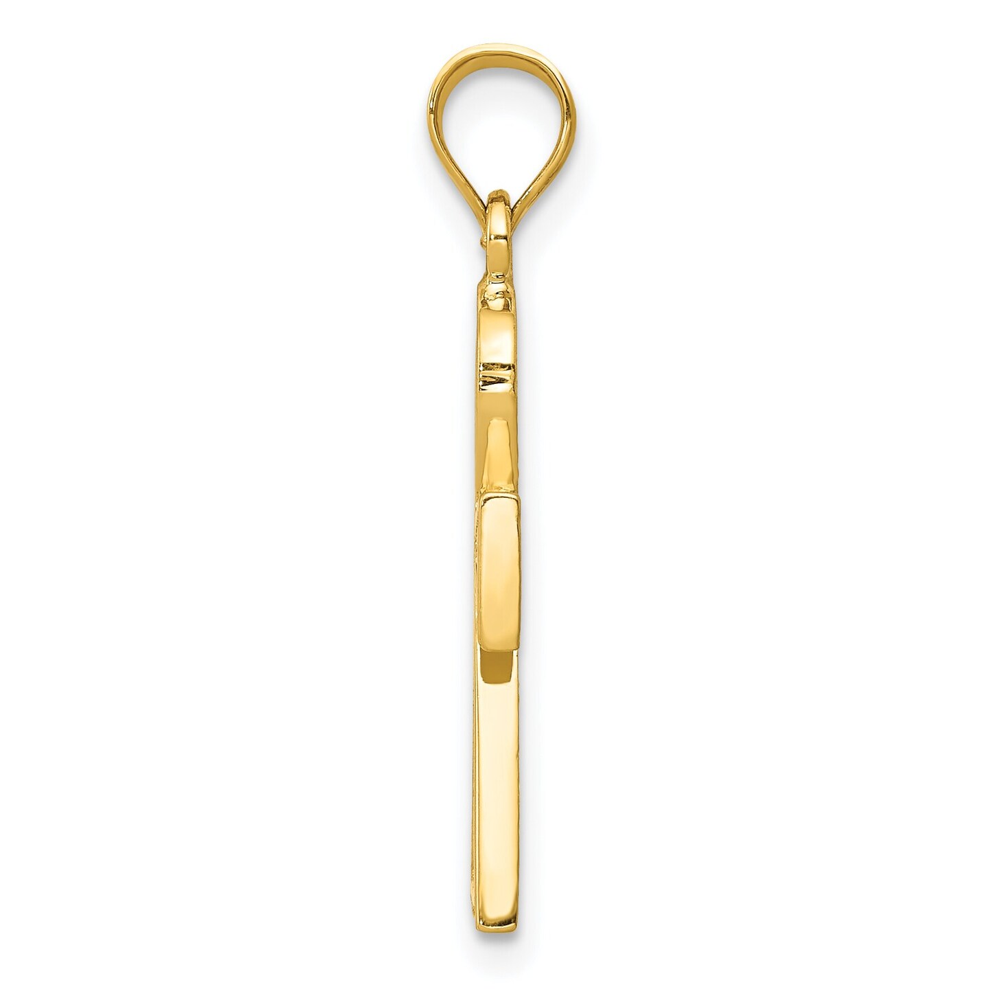 14K Yellow Gold Ankh Cross Charm Egypt Jewelry 37mm x 14mm