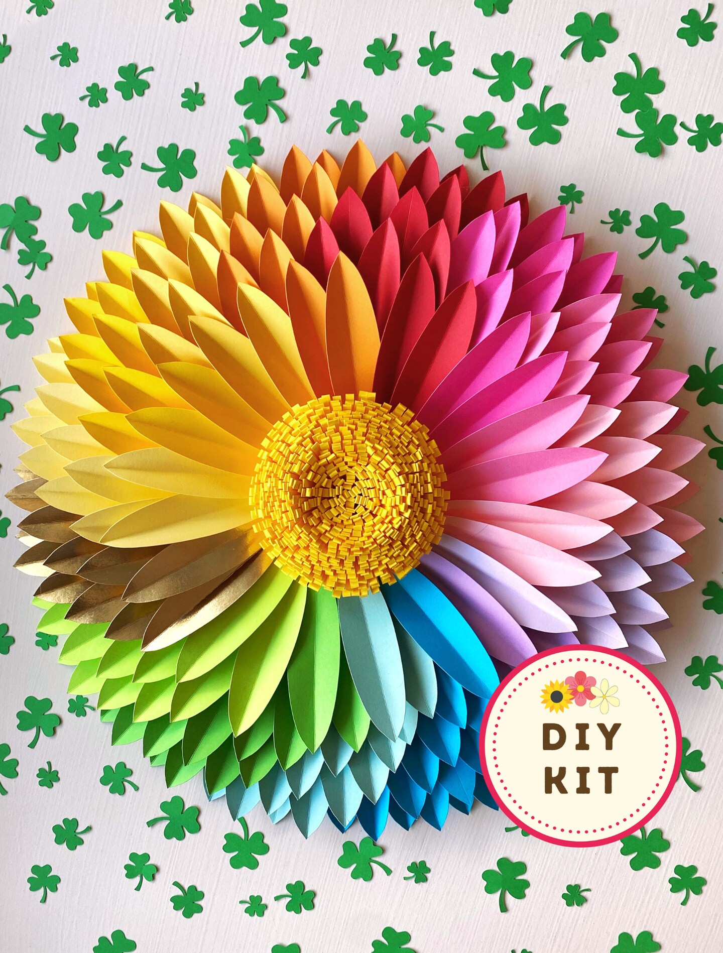 DIY Rainbow Sunflower, Paper Flower Kit, Make your Own, Giant Paper Flower,  Arts and Crafts, Rainbow Theme Party Decor, Crafts for Kids