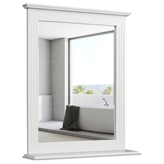 Space Saving Wall-Mounted Bathroom Vanity Mirror with Bottom Shelf Suitable for Any Room