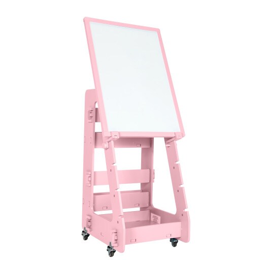 Kids' Standing Art Easel with 4-Level Adjustable Height and Multi-Functional Drawing Board