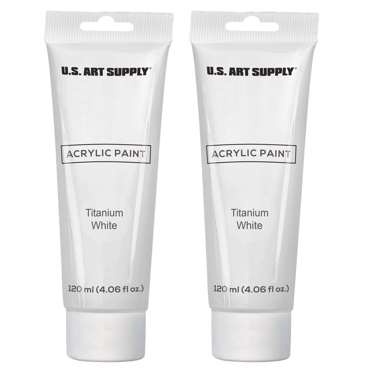 U.S. Art Supply Artists Acrylic Color Paint, Titanium White, 2 Extra