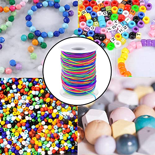 109 Yards Rainbow Beading Cords and Threads, 1mm Stretchy Bracelet String  Elastic Cord for Bracelets, Necklaces, Earrings, Keychains, Beading,Jewelry