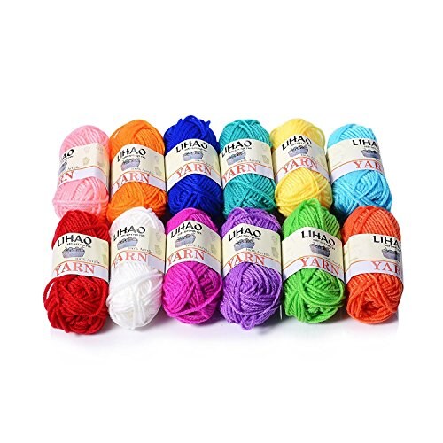 12 Skeins Mini Yarn for Knitting Crochet Craft - 100% Acrylic