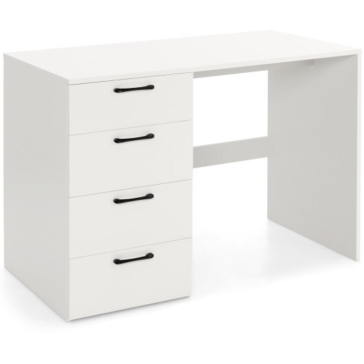 43.5 Inch Modern 4 Large Drawers Computer Desk with Metal Slides and Convenient Handle