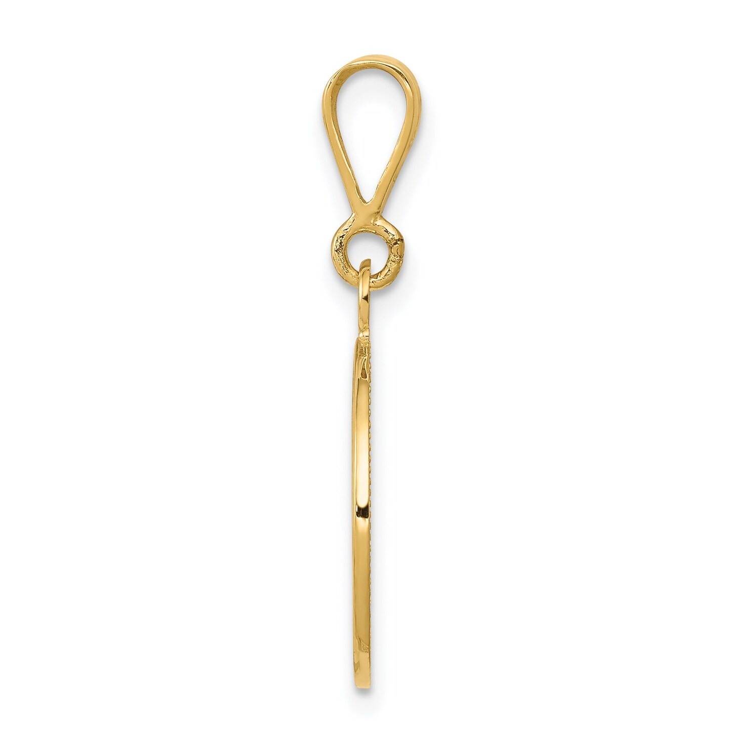 14K Yellow Gold Angel Pendant Charm Religious Jewerly 29mm x 16mm
