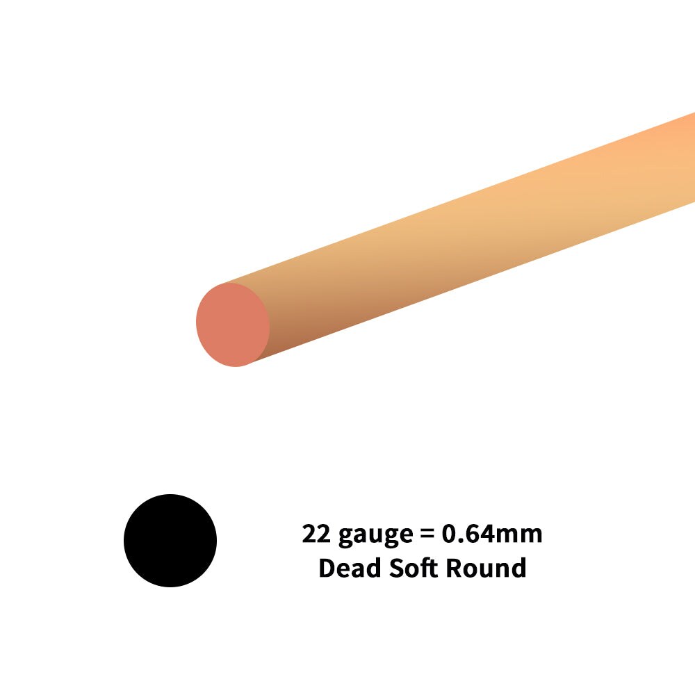 JewelrySupply Copper Dead Soft Wire Round 22 Gauge (20 Foot)