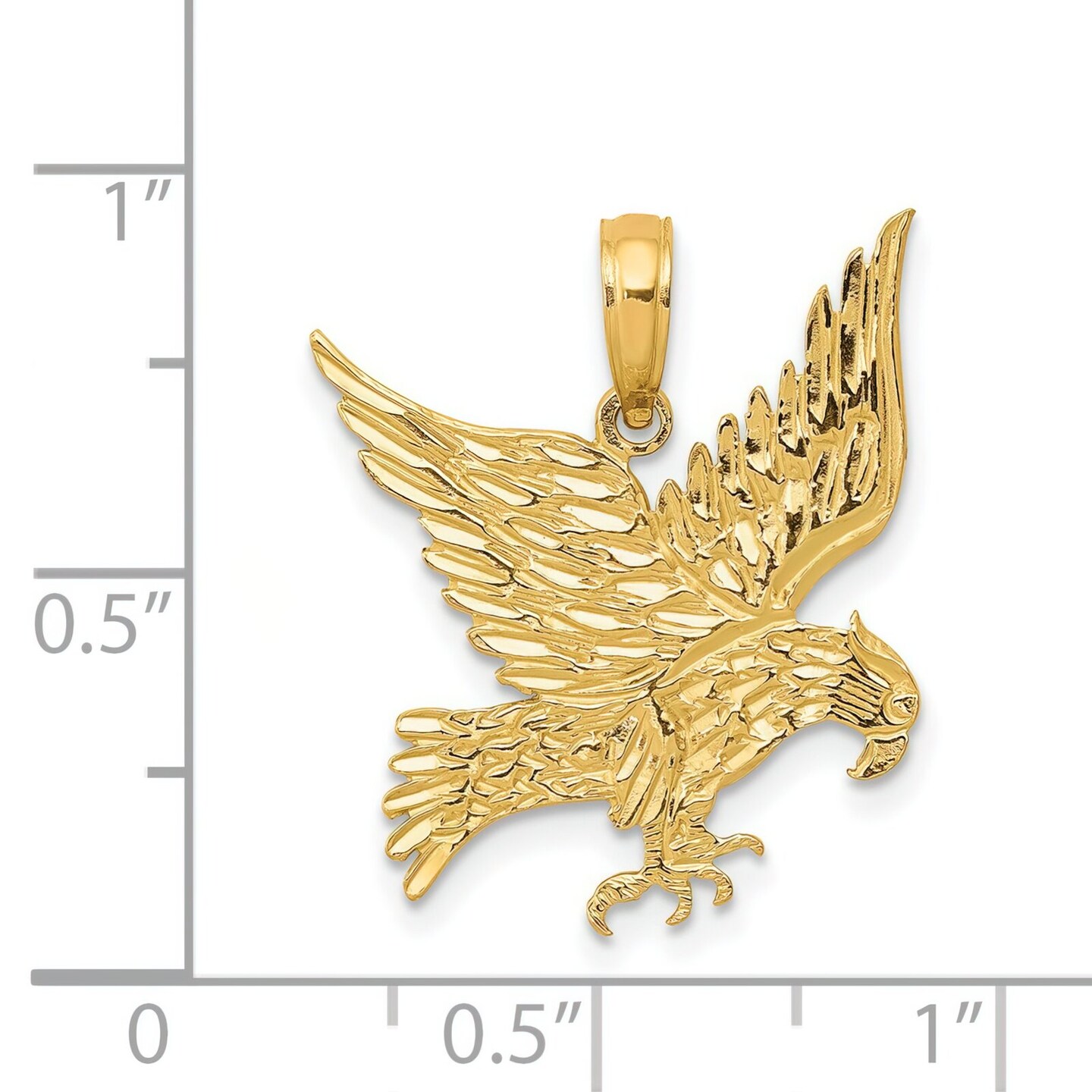 14K Yellow Gold Eagle Charm Bird Pendant Jewelry 20mm x 19mm