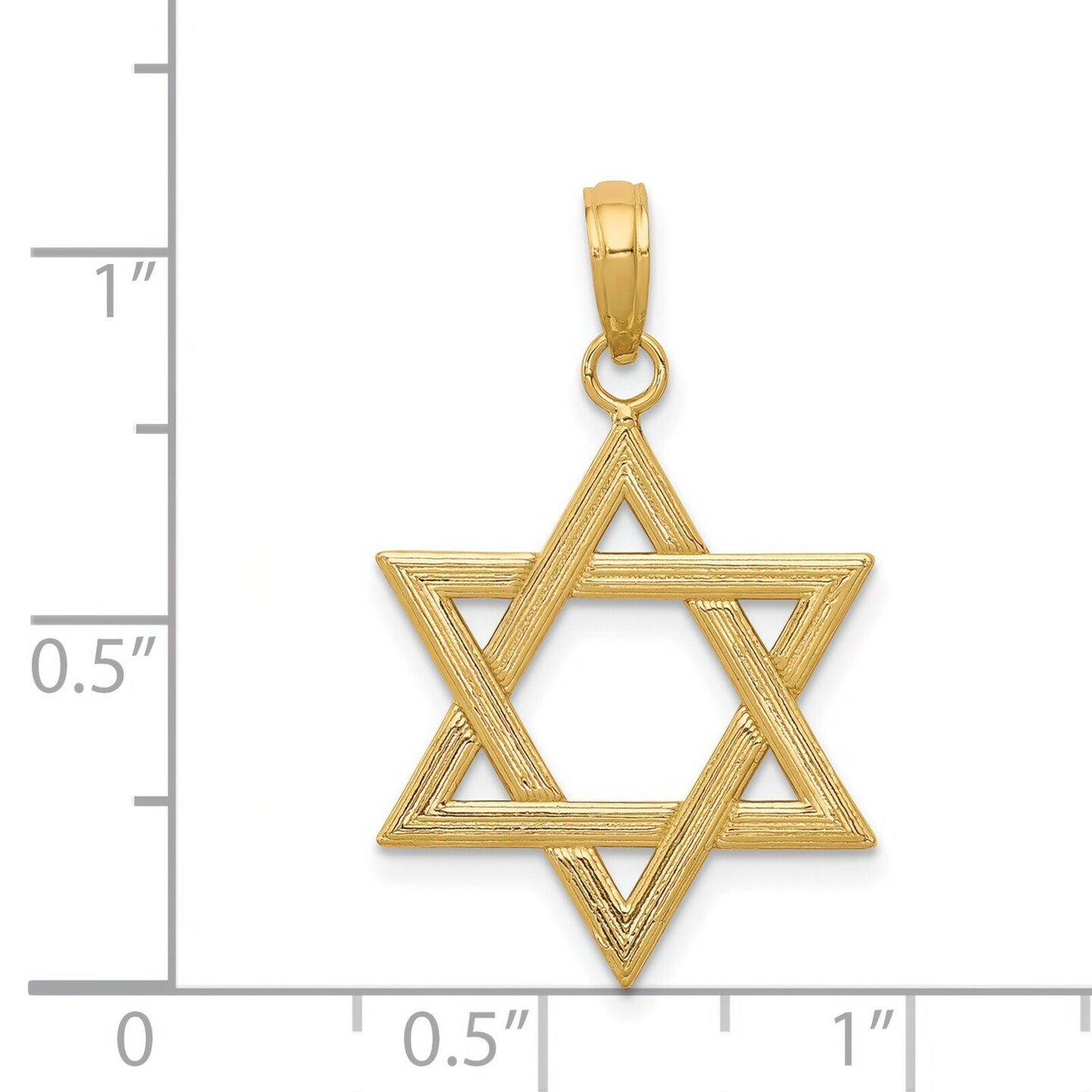 14K Yellow Gold Star of David Pendant Charm Jewelry