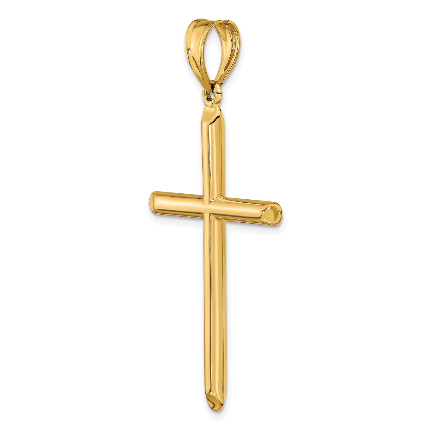 14K Yellow Gold Cross Pendant Charm Religious Jewerly 56mm x 30mm