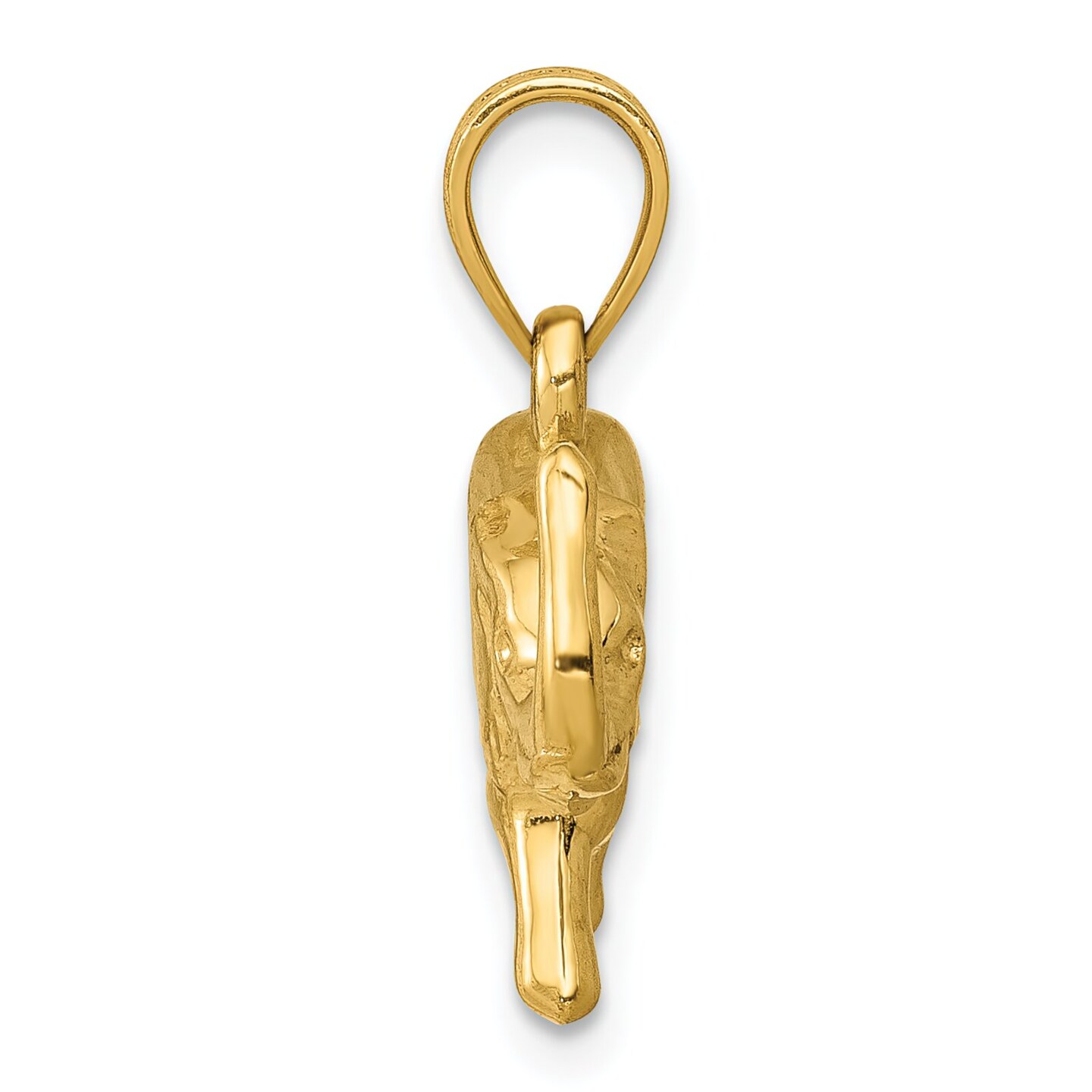 14K Yellow Gold 3D Elephant Charm Pendant Jewelry