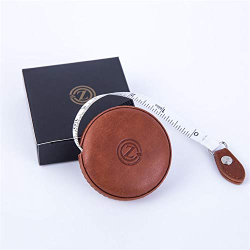 Sewing Tape Measure Medical Body Cloth Tailor Craft Dieting Measuring Tape 60 Inch/1.5M Dual-Sided Retractable Ruler with Push Button Round 1 Pack Brown