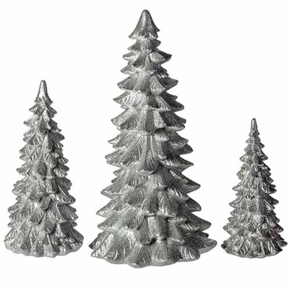 Roman Set of 3 Silver Tree Christmas Tabletop Decors 11.5