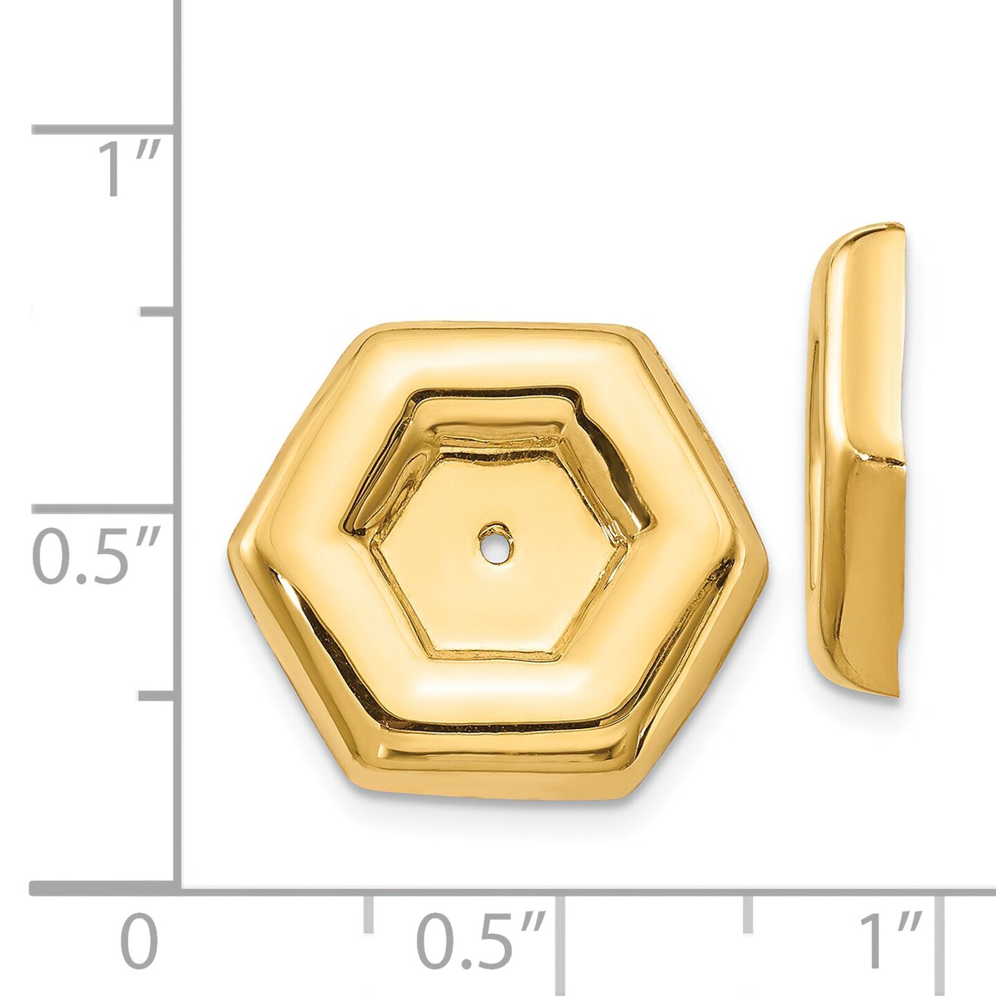 14K Yellow Gold Fancy Earring Jackets Jewelry New 15 X 17mm 
