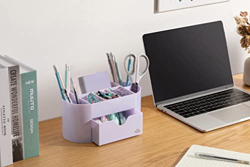 Acrylic Desk Organizer for Office Supplies and Desk Accessories Pen Holder  Office Organization Desktop Organizer for Room College Dorm Home School,  Light Purple (White Lavender)
