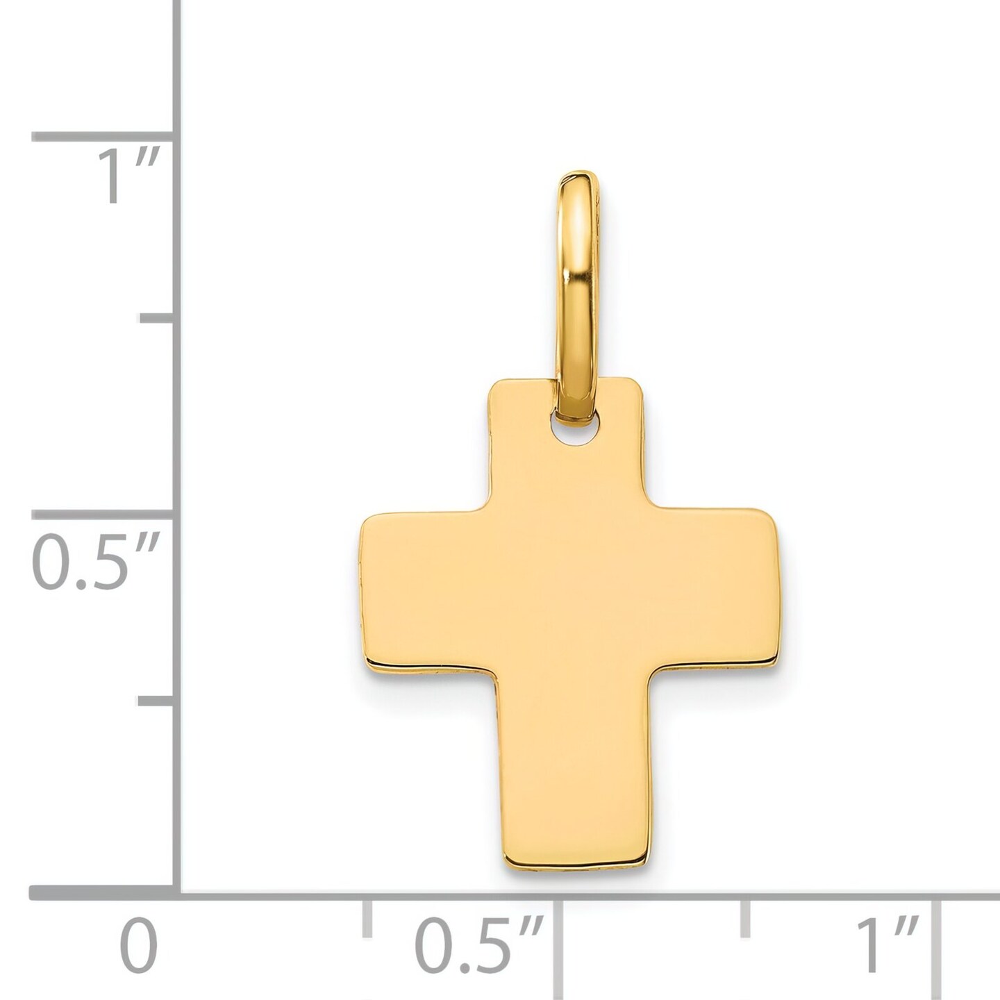 14K Yellow Gold Cross Charm Pendant Religious New |AD 22 X 13mm Jewerly