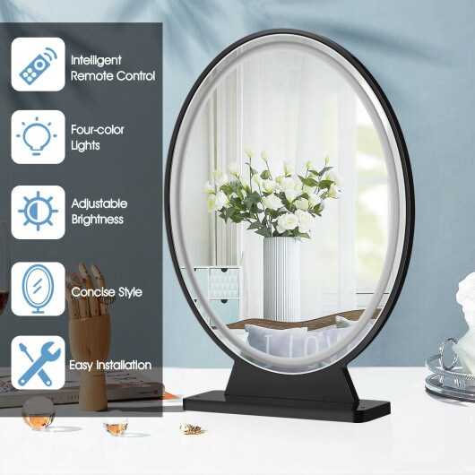 Hollywood Vanity Lighted Makeup Mirror Remote Control 4 Color Dimming