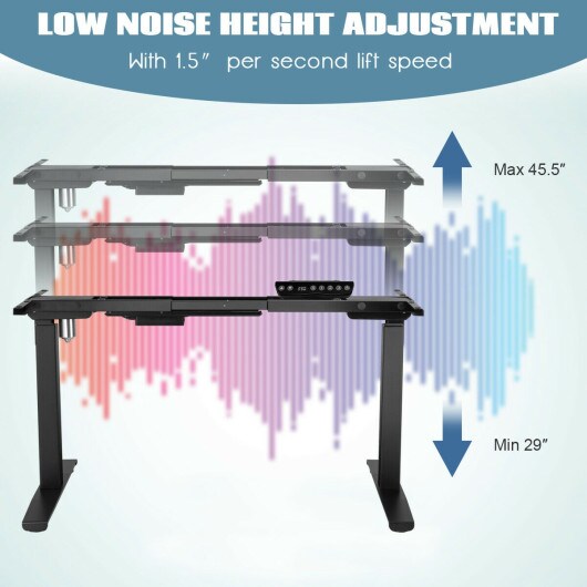 Electric Standing Computer Desk Frame with Adjustable Height and 4 Adjustable Foot Levelers