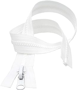 #5 Molded White Vislon YKK Jacket Reversible Separating Zipper - Choose Your Length - Made in The United States (1 Zipper Per Pack) (27&#x22; Inches)