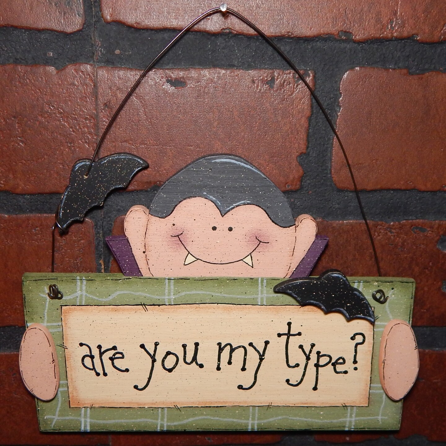 Primitive Halloween Decoration, Cute Vampire Decor, Wood Halloween Signs, Vampire Signs, Cute Halloween Decor, Dracula Halloween Door Hanger product 3