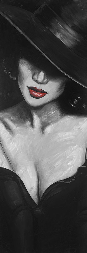 Mysterious Red Lips Lady Poster Print by Atelier B Art Studio - Item # VARPDXBEGFAS29