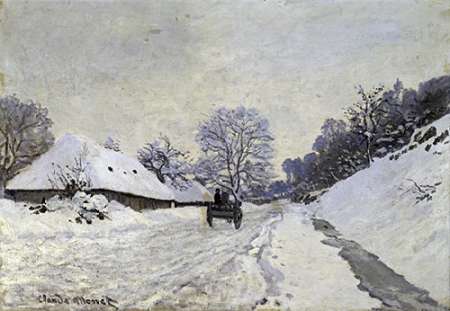 Snow-Covered Road at Honfleur Poster Print by Claude Monet - Item # VARPDX278707