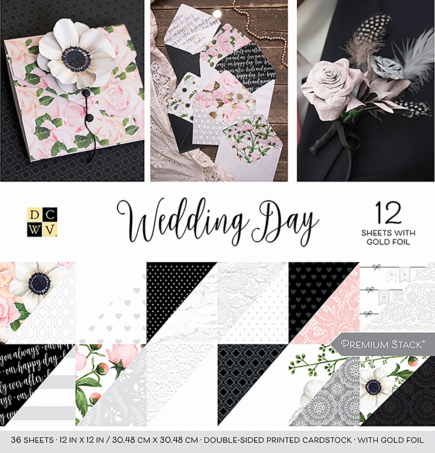 DCWV Double-Sided Cardstock Stack 12&#x22;X12&#x22; 36/Pkg-Wedding Day, 18 Designs/2 Each