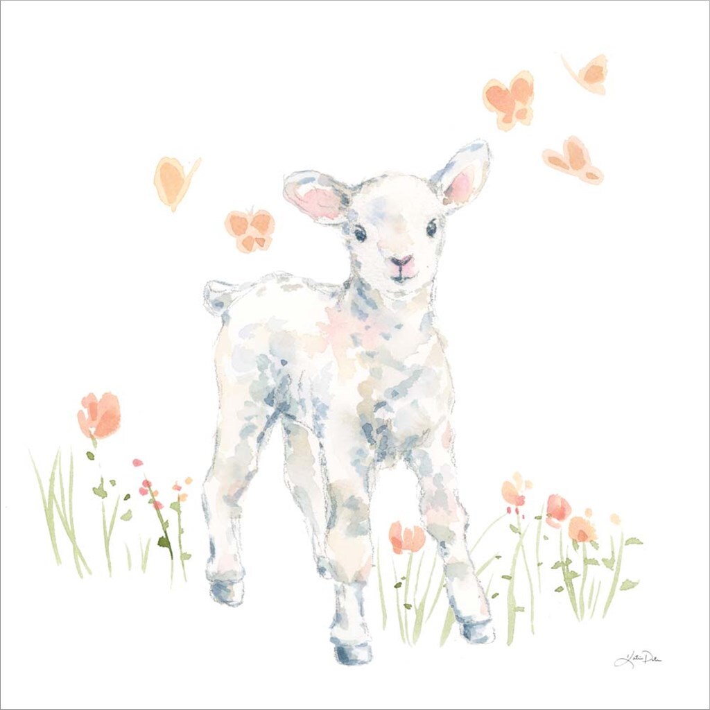 Spring Lambs I by Katrina Pete 14&#x22; x 14&#x22; Framed Wall Art