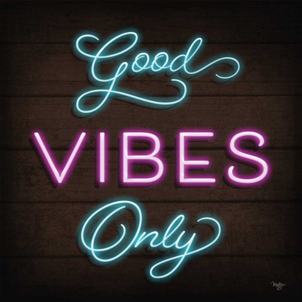 Neon Good Vibes Only Poster Print by Mollie B. Mollie B. - Item # VARPDXMOL1424
