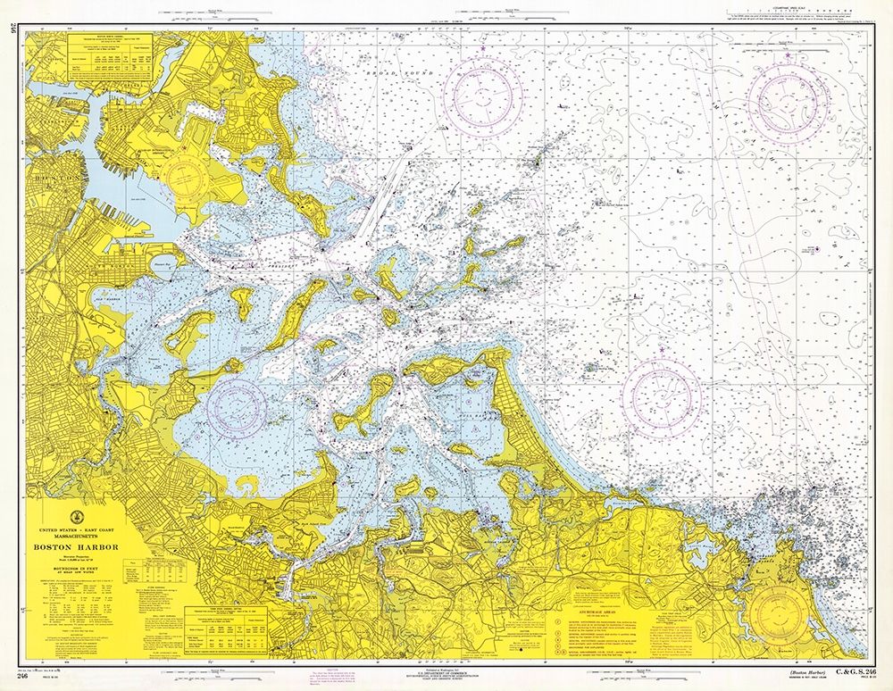 Nautical Chart - Boston Harbor ca. 1970 Poster Print by NOAA Historical Map and Chart Collection NOAA Historical Map and Chart Collection - Item # VARPDX450533