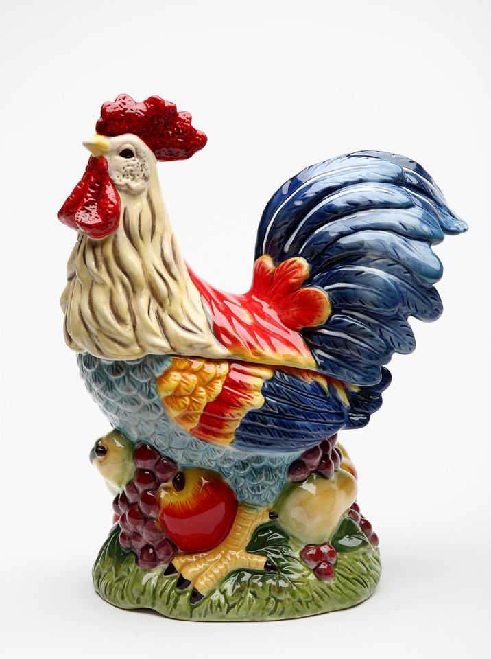 Ceramic Colorful Rooster Cookie Jar, Home D&#xE9;cor, Gift for Her, Gift for Mom, Kitchen D&#xE9;cor, Farmhouse Decor, Fall Decor
