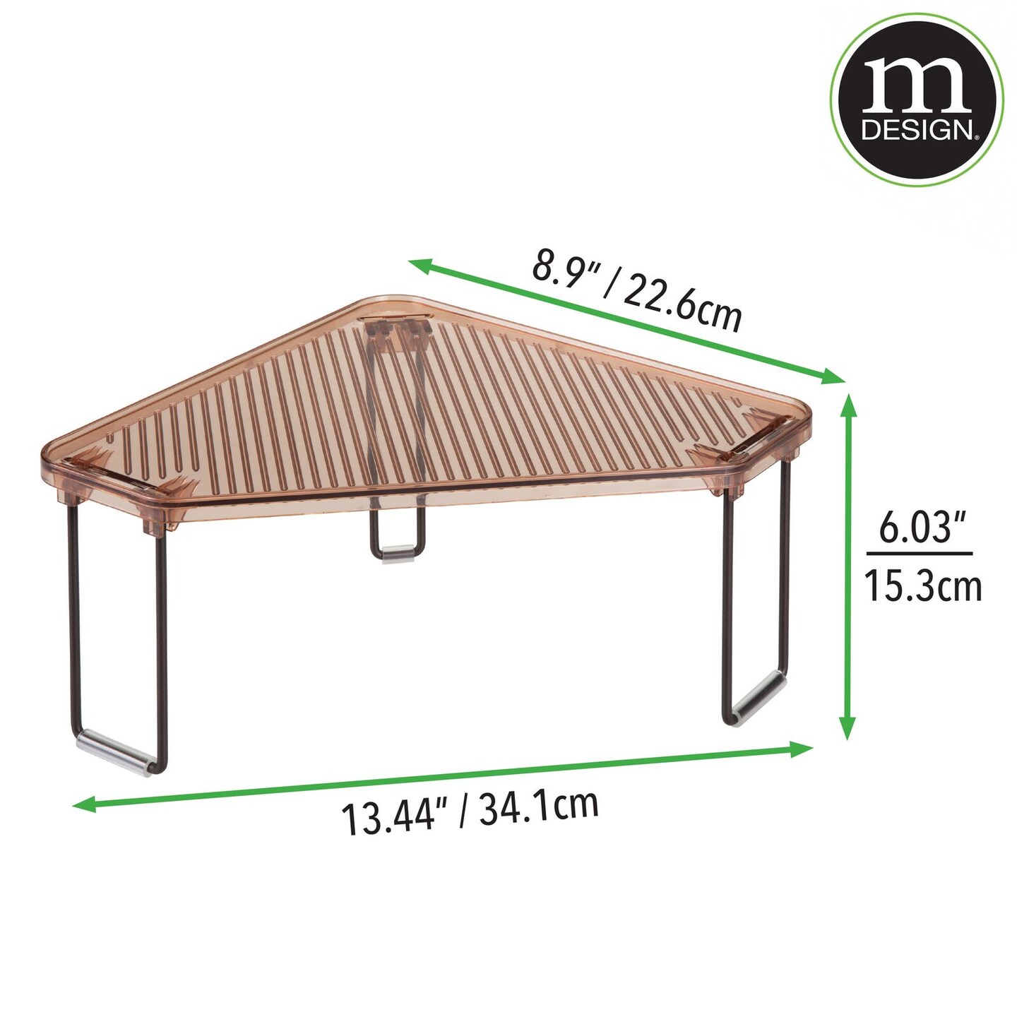 mDesign Plastic Bathroom Stackable Corner Organizer Shelf