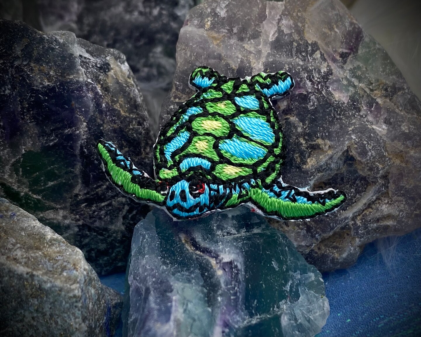Sea Turtle, Miniature Patches, Embroidered, Iron on Patch