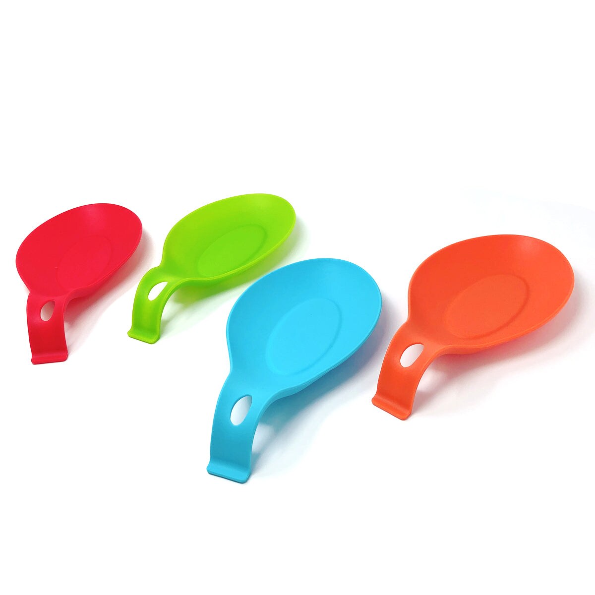 Wrapables Large Silicone Heat Resistant Spoon Rest Utensil Spatula Ladle Holder (Set of 4)