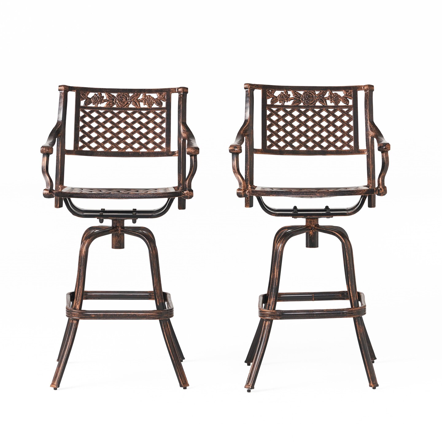 Contemporary home living set of 2 store brown antique style bar stools