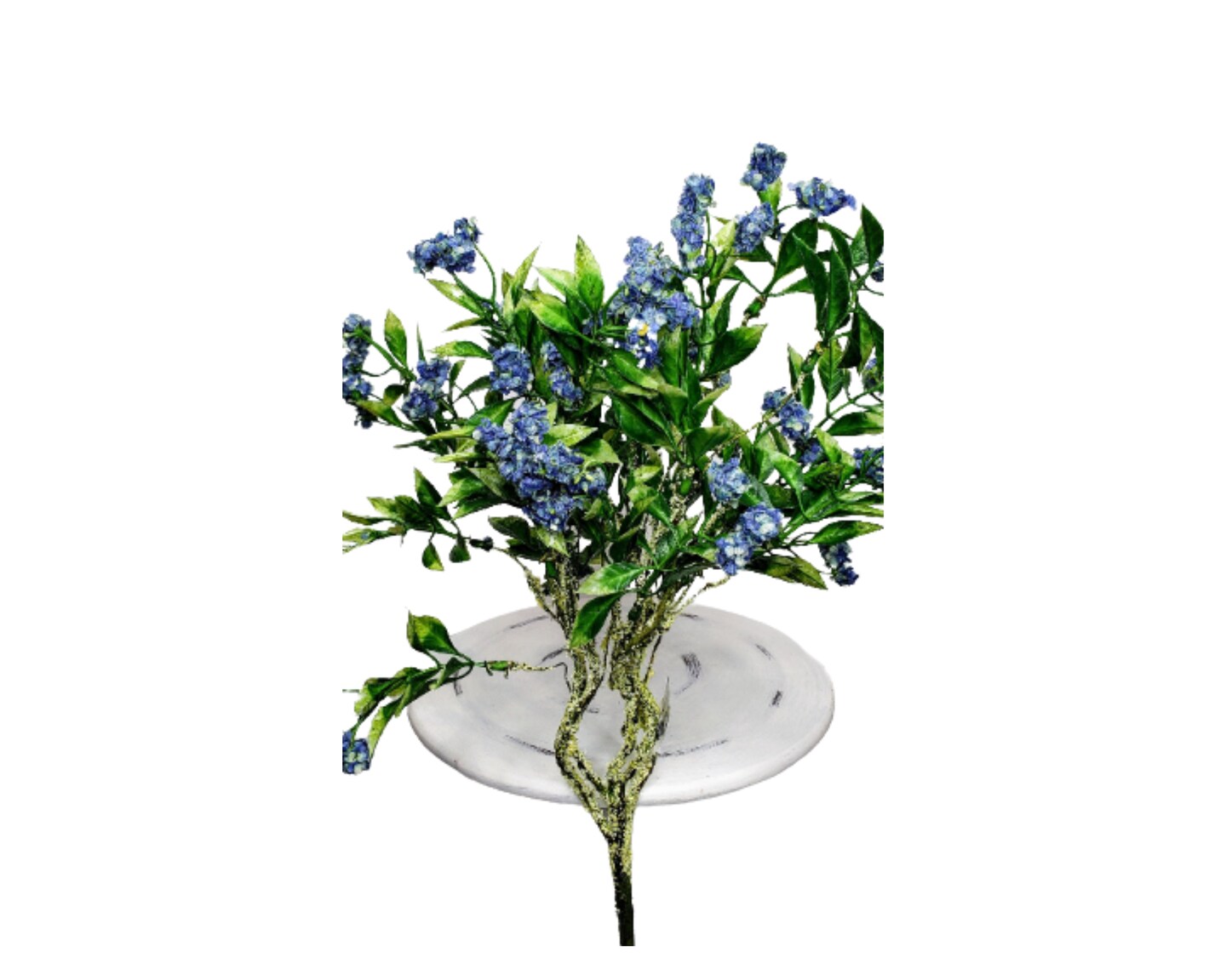 Mini Pom-Pon Bush-Blue: Perfect for Wreaths, Centerpieces, and More-4838-B