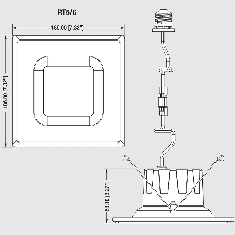 Sylvania 5-6 in 13w 2700K Square LED Downlight Recessed - Dimmable - 75w equiv