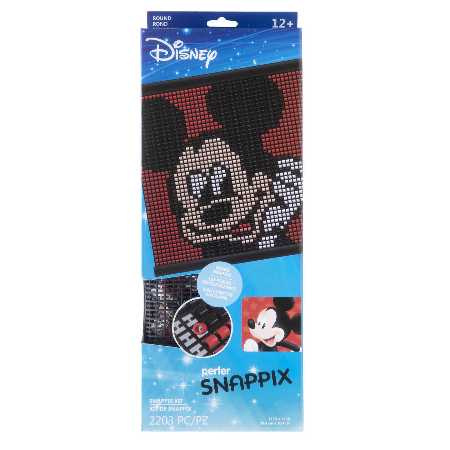 Perler Snappix Kit 12&#x22;X12&#x22;-Disney Mickey Mouse