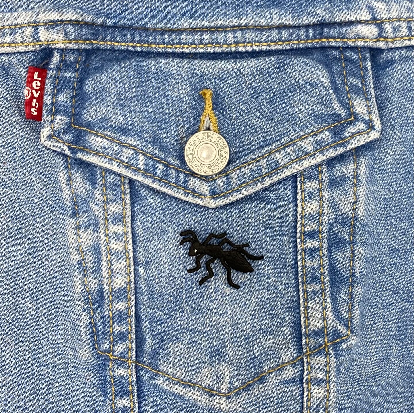 Black Ant, facing Left, Picnic, Insects, Bugs, Embroidered, Iron on Patch