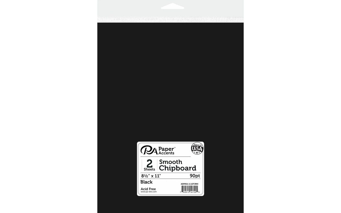 Chipboard 8.5x11 2X Heavy 90pt Black 2pc